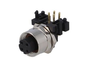 Złącze M12 żeńskie kątowe PIN:4 0,25kV 4A SR-M12D-04P-FF-SF7003-00A(H)