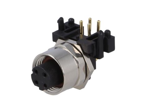 Złącze M12 żeńskie kątowe PIN:4 0,25kV 4A SR-M12D-04P-FF-SF7003-00A(H)