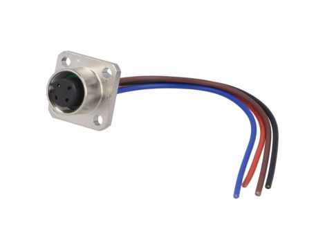 Złącze M12 żeńskie prosty PIN:4 0,25kV 4A SD-M12A-04P-FF-SS8050-00A(H)
