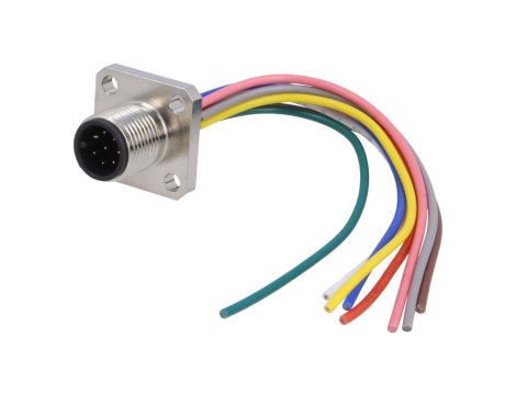 Złącze M12 męskie prosty PIN:8 30V 2A SD-M12A-08P-MM-SS8010-00A(H)
