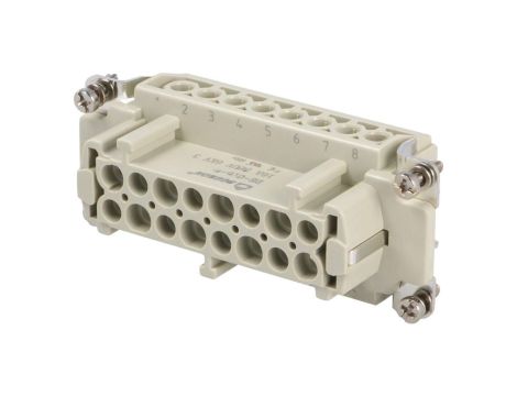 Złącze HDC żeńskie PIN:16 0,5kV 16A DE-016-F