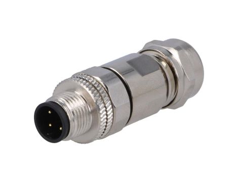 Złącze M12 męskie prosty PIN:4 0,25kV 4A PASH-M12A-04P-MM-SL7002-00A(H)