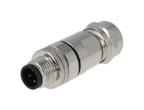 Złącze M12 męskie prosty PIN:4 0,25kV 4A PASH-M12D-04P-MM-SL7002-00A(H)