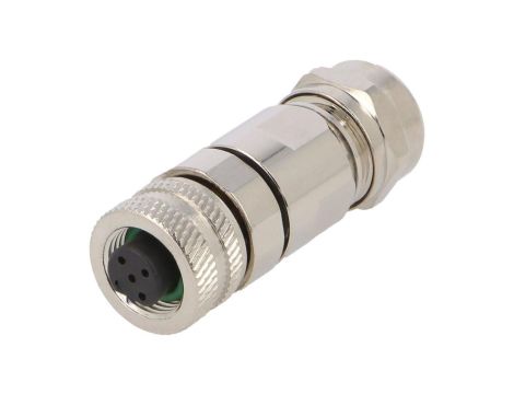 Złącze M12 żeńskie prosty PIN:5 60V 4A PASH-M12B-05P-FF-SL7002-00A(H)