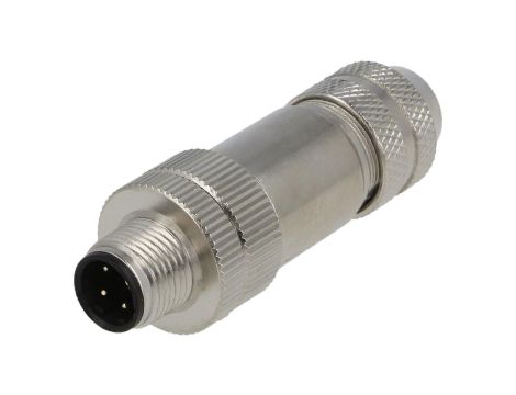 Złącze M12 męskie prosty PIN:4 0,25kV 4A PBSH-M12D-04P-MM-SL7001-00Z(H)