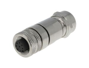 Złącze M12 żeńskie prosty PIN:8 30V 2A PASH-M12A-08P-FF-SL7002-00Z(H)