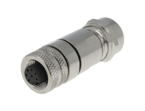 Złącze M12 żeńskie prosty PIN:8 30V 2A PASH-M12A-08P-FF-SL7002-00Z(H)