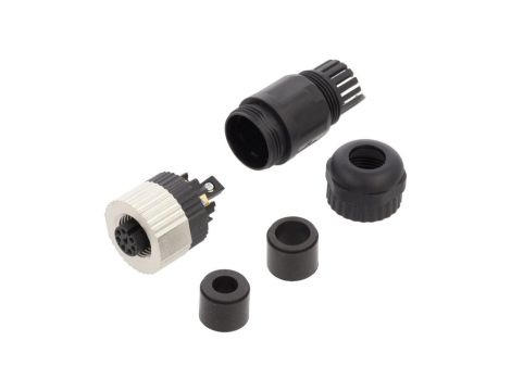 Złącze M12 żeńskie prosty PIN:8 30V 2A PB-M12A-08P-FF-SL7001-00A(H)