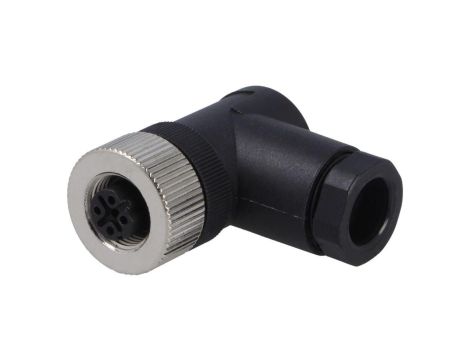 Złącze M12 żeńskie kątowe PIN:4 0,25kV 4A PB-M12D-04P-FF-SR7001-00A(H)