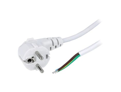 Kabel H05VV-F, CEE 7/7 (E/F) wtyk kątowy, przewody, max. 6A, 250V, PVC, LT322 H05VV-F 3X0.75 1.8M WHT