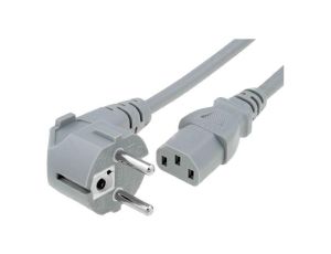 Kabel H05VV-F, CEE 7/7 (E/F) wtyk kątowy, IEC C13 żeński, max. 10A, 250V, PVC, LT-322+501 H05VV-F 3X1.0 1.5M GRY