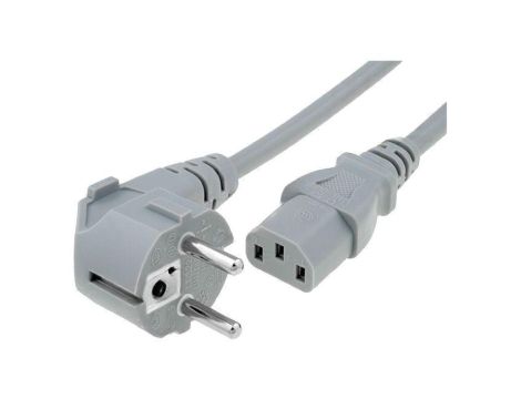 Kabel H05VV-F, CEE 7/7 (E/F) wtyk kątowy, IEC C13 żeński, max. 10A, 250V, PVC, LT-322+501 H05VV-F 3X1.0 1.5M GRY