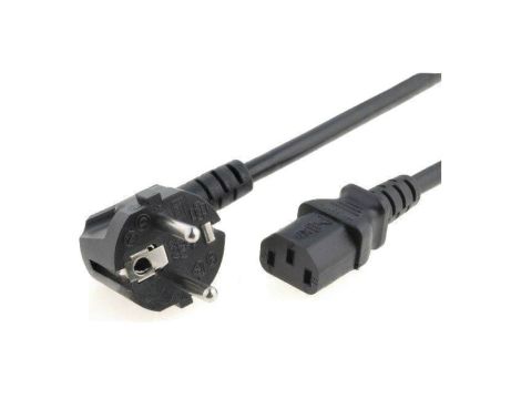 Kabel H05VV-F, CEE 7/7 (E/F) wtyk kątowy, IEC C13 żeński, max. 10A, 250V, PVC, LT322+501 H05VV-F 3X1.0 1.8M BLK