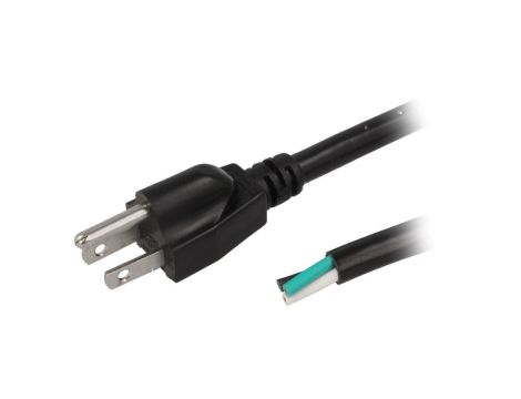 Kabel SJT, NEMA 5-15 (B) wtyk, przewody, max. 15A, 125V, PVC, LT202 3X14AWG 105E.C 3.5M BLK