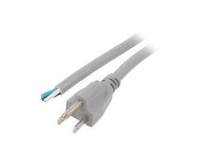 Kabel SJT, NEMA 5-15 (B) wtyk, przewody, max. 13A, 125V, PVC, LT-202 SJT 16/3 105C GRY 3.5M