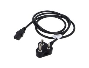 Kabel H05VV-F, IEC C13 żeński, IS 1293 (M) wtyk, max. 10A, 250V, PVC, LT-431X+LT-501YY H05VV-F3X1.0BLK 1.8M