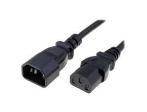 Kabel H05VV-F, IEC C13 żeński, IEC C14 męski, max. 10A, 250V, PVC, LT-602+501 H05VV-F 3X1.0 BLK 5M