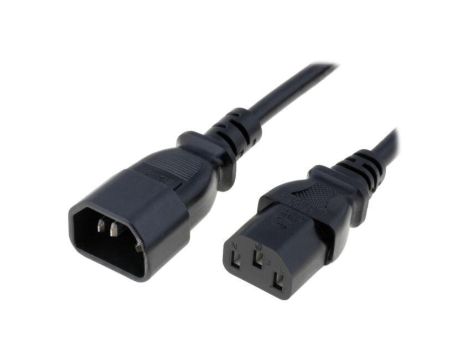 Kabel H05VV-F, IEC C13 żeński, IEC C14 męski, max. 10A, 250V, PVC, LT-602+501 H05VV-F 3X1.0 BLK 5M