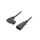 Kabel H05VV-F, IEC C13 żeński kątowy prawy, IEC C14 męski, max. 10A, 250V, PVC, LT-602+511R H05VV-F 3X1.0 BLK 5M