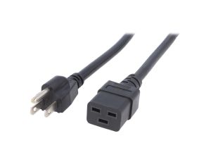 Kabel SJT, IEC C19 żeński, NEMA 5-15 (B) wtyk, max. 15A, 125V, PVC, LT-202+549 SJT 14/3 60C BLK 2M