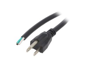 Kabel SJT, NEMA 5-15 (B) wtyk, przewody, max. 13A, 125V, PVC, LT202 3X16AWG 105E.C 3M BLK