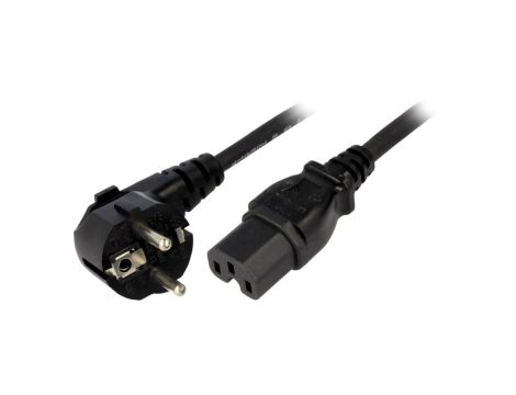 Kabel H05RN-F, CEE 7/7 (E/F) wtyk kątowy, IEC C15 żeński, max. 10A, 250V, guma, LT-322+545 H05RN-F 3X1.0 BLK 5M