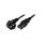 Kabel H05RN-F, CEE 7/7 (E/F) wtyk kątowy, IEC C15 żeński, max. 10A, 250V, guma, LT-322+545 H05RN-F 3X1.0 BLK 5M