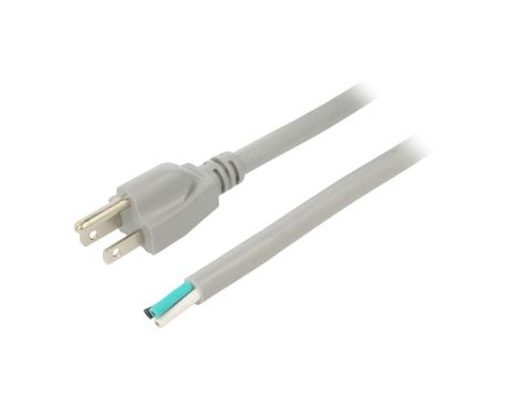 Kabel SJT, NEMA 5-15 (B) wtyk, przewody, max. 13A, 125V, PVC, LT-202 SJT 14/3 105C GRY 5M END CUT