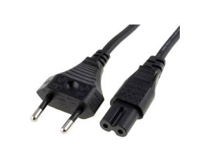 Kabel H03VVH2-F, CEE 7/16 (C) wtyk, IEC C7 żeński, max. 2,5A, 250V, PVC, LT-207+503 H03VVH2-F 0.75/2C BK 0.5