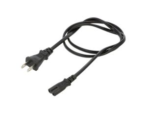 Kabel VCTFK, IEC C7 żeński, JIS 8303 wtyk, max. 7A, 125V, PVC, LT-819+537B VCTFK 2X0.75 1M BLK