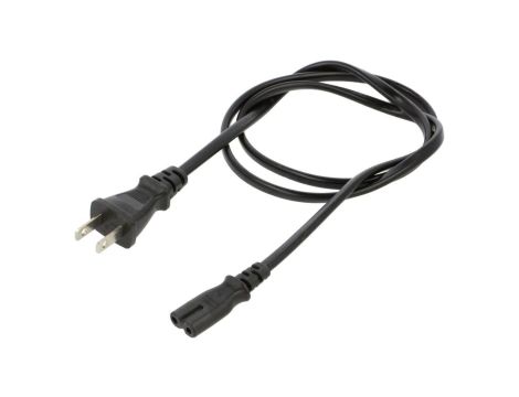 Kabel VCTFK, IEC C7 żeński, JIS 8303 wtyk, max. 7A, 125V, PVC, LT-819+537B VCTFK 2X0.75 1M BLK