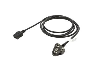 Kabel H05VV-F, IEC C19 żeński, IS 1293 (M) wtyk, max. 16A, 250V, PVC, LT-431X+LT-549YY H05VV-F3X1.5BLK 3M