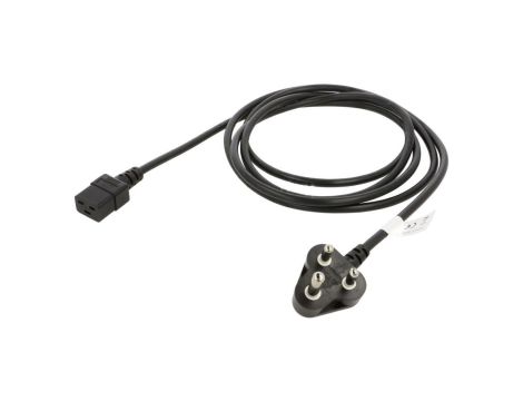 Kabel H05VV-F, IEC C19 żeński, IS 1293 (M) wtyk, max. 16A, 250V, PVC, LT-431X+LT-549YY H05VV-F3X1.5BLK 3M