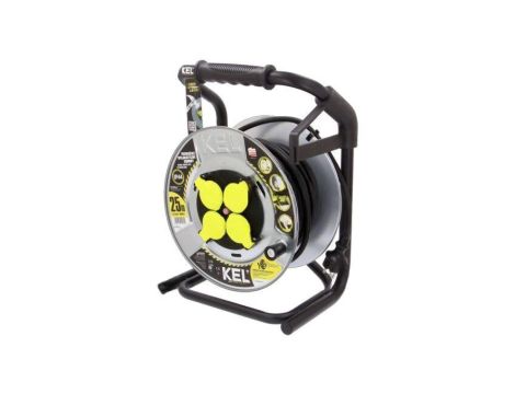 Przedłużacz sieciowy na bębnie, H05RR-F, 3G2,5mm2, 25m, guma, czarny, 16A W-99257