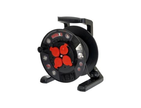 Przedłużacz sieciowy na bębnie, H05RR-F, 3G2,5mm2, 15m, guma, czarny, EXTREM W-100023