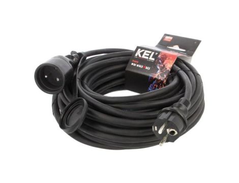 Przedłużacz sieciowy, H05RR-F, 3G2,5mm2, 15m, guma, czarny, 16A W-97286