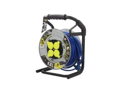 Przedłużacz sieciowy na bębnie, H07BQ-F, 3G2,5mm2, 25m, PUR, niebieski, 16A W-99259