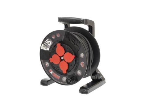 Przedłużacz sieciowy na bębnie, H05RR-F, 3G2,5mm2, 30m, guma, czarny, EXTREM W-100029