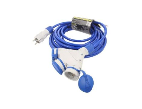 Przedłużacz sieciowy, H07BQ-F, 3G2,5mm2, 10m, PUR, niebieski, 16A W-01200