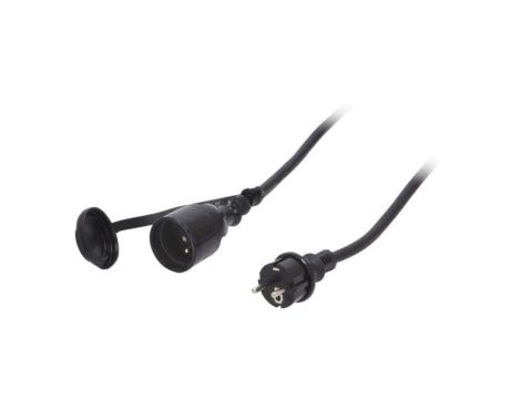 Przedłużacz sieciowy, H05RR-F, 3G2,5mm2, 20m, guma, czarny, 16A W-97288