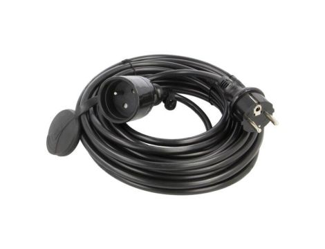 Przedłużacz sieciowy, H05VV-F, 3G1,5mm2, 10m, PVC, czarny, 16A W-98418