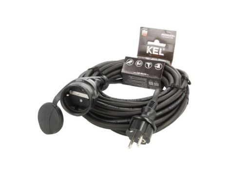 Przedłużacz sieciowy, H05RR-F, 3G1,5mm2, 10m, guma, czarny, 16A W-97757