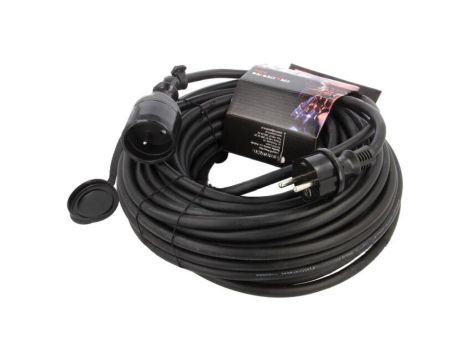 Przedłużacz sieciowy, H05RR-F, 3G2,5mm2, 25m, guma, czarny, 16A W-97290