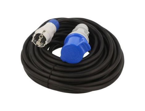 Przedłużacz sieciowy, H05RR-F, 3G2,5mm2, 15m, guma, czarny, EXTREM W-99952