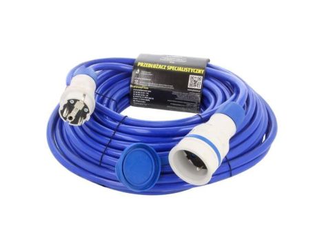 Przedłużacz sieciowy, H07BQ-F, 3G2,5mm2, 20m, PUR, niebieski, 16A W-99184