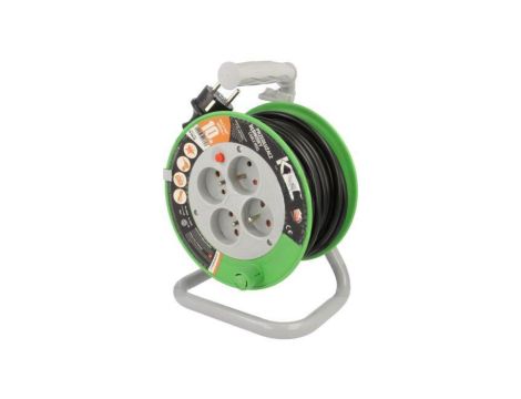 Przedłużacz sieciowy na bębnie, H05VV-F, 3G1,5mm2, 10m, PVC, czarny, bębnowy W-98430