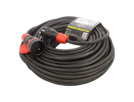 Przedłużacz sieciowy, H05RR-F, 3G2,5mm2, 40m, guma, czarny, 16A W-99195