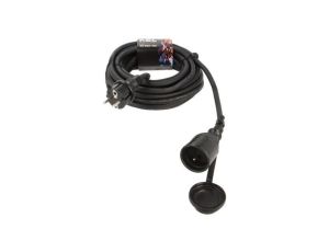 Przedłużacz sieciowy, H05RR-F, 3G2,5mm2, 10m, guma, czarny, 16A W-97284