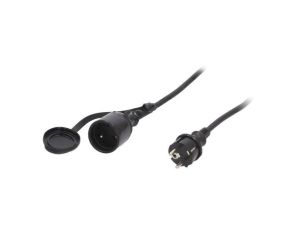 Przedłużacz sieciowy, H05RR-F, 3G1,5mm2, 20m, guma, czarny, 16A W-97022