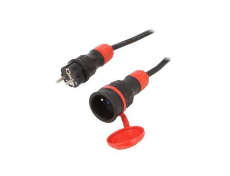 Przedłużacz sieciowy, H05RR-F, 3G2,5mm2, 15m, guma, czarny, 16A W-99180
